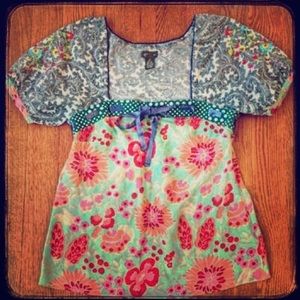 SOLD! FEI” Anthropologie embroidery tunic blouse